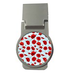 Poppies Flowers Red Seamless Pattern Money Clips (Round) 