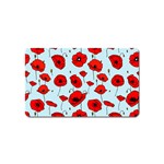 Poppies Flowers Red Seamless Pattern Magnet (Name Card)