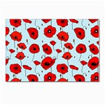Poppies Flowers Red Seamless Pattern Postcard 4 x 6  (Pkg of 10)