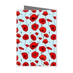 Poppies Flowers Red Seamless Pattern Mini Greeting Cards (Pkg of 8)