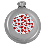 Poppies Flowers Red Seamless Pattern Round Hip Flask (5 oz)