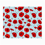 Poppies Flowers Red Seamless Pattern Small Glasses Cloth (2 Sides)