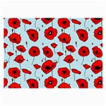 Poppies Flowers Red Seamless Pattern Large Glasses Cloth (2 Sides)