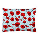 Poppies Flowers Red Seamless Pattern Pillow Case