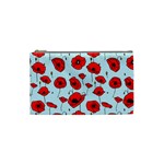 Poppies Flowers Red Seamless Pattern Cosmetic Bag (Small)