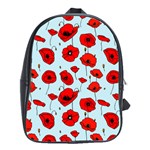 Poppies Flowers Red Seamless Pattern School Bag (Large)
