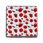 Poppies Flowers Red Seamless Pattern Memory Card Reader (Square 5 Slot)