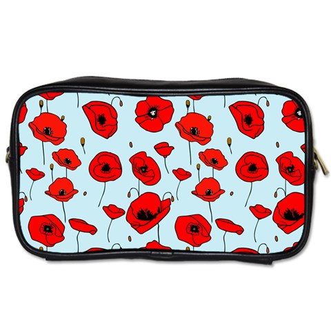 Poppies Flowers Red Seamless Pattern Toiletries Bag (One Side) from ZippyPress Front