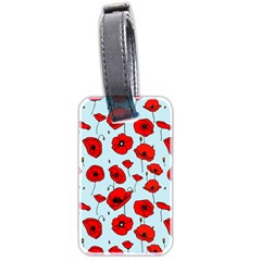 Poppies Flowers Red Seamless Pattern Luggage Tag (two sides) from ZippyPress Front