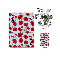 Poppies Flowers Red Seamless Pattern Playing Cards 54 Designs (Mini) from ZippyPress Front - Spade2
