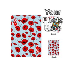Poppies Flowers Red Seamless Pattern Playing Cards 54 Designs (Mini) from ZippyPress Front - Heart6