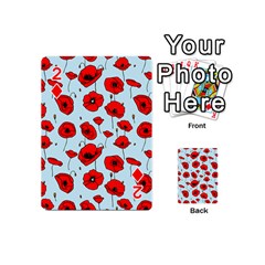Poppies Flowers Red Seamless Pattern Playing Cards 54 Designs (Mini) from ZippyPress Front - Diamond2