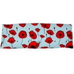 Poppies Flowers Red Seamless Pattern Body Pillow Case (Dakimakura)