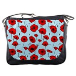 Poppies Flowers Red Seamless Pattern Messenger Bag