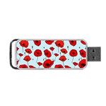 Poppies Flowers Red Seamless Pattern Portable USB Flash (Two Sides)