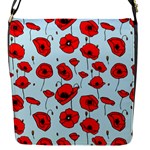 Poppies Flowers Red Seamless Pattern Flap Closure Messenger Bag (S)