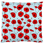 Poppies Flowers Red Seamless Pattern Large Premium Plush Fleece Cushion Case (Two Sides)