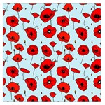Poppies Flowers Red Seamless Pattern Square Satin Scarf (36  x 36 )