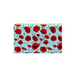 Poppies Flowers Red Seamless Pattern Cosmetic Bag (XS)