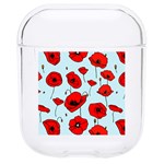 Poppies Flowers Red Seamless Pattern Hard PC AirPods 1/2 Case