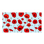 Poppies Flowers Red Seamless Pattern Satin Wrap 35  x 70 