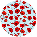 Poppies Flowers Red Seamless Pattern Wooden Bottle Opener (Round)