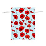 Poppies Flowers Red Seamless Pattern Lightweight Drawstring Pouch (M)