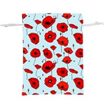 Poppies Flowers Red Seamless Pattern Lightweight Drawstring Pouch (XL)