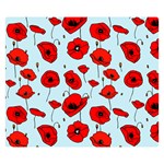 Poppies Flowers Red Seamless Pattern Premium Plush Fleece Blanket (Small)