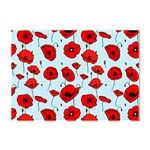 Poppies Flowers Red Seamless Pattern Crystal Sticker (A4)