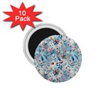 Floral Background Wallpaper Flowers Bouquet Leaves Herbarium Seamless Flora Bloom 1.75  Magnets (10 pack) 