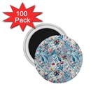 Floral Background Wallpaper Flowers Bouquet Leaves Herbarium Seamless Flora Bloom 1.75  Magnets (100 pack) 