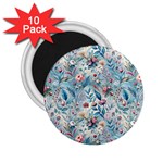 Floral Background Wallpaper Flowers Bouquet Leaves Herbarium Seamless Flora Bloom 2.25  Magnets (10 pack) 