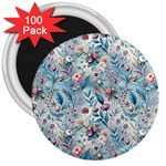 Floral Background Wallpaper Flowers Bouquet Leaves Herbarium Seamless Flora Bloom 3  Magnets (100 pack)