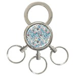 Floral Background Wallpaper Flowers Bouquet Leaves Herbarium Seamless Flora Bloom 3-Ring Key Chain