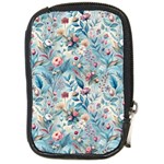 Floral Background Wallpaper Flowers Bouquet Leaves Herbarium Seamless Flora Bloom Compact Camera Leather Case