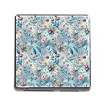 Floral Background Wallpaper Flowers Bouquet Leaves Herbarium Seamless Flora Bloom Memory Card Reader (Square 5 Slot)