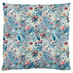 Floral Background Wallpaper Flowers Bouquet Leaves Herbarium Seamless Flora Bloom Standard Premium Plush Fleece Cushion Case (Two Sides) from ZippyPress Back