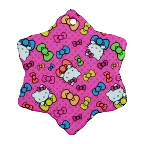 Hello Kitty, Cute, Pattern Ornament (Snowflake) from ZippyPress Front