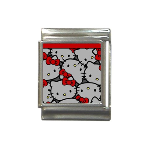 Hello Kitty, Pattern, Red Italian Charm (13mm) from ZippyPress Front