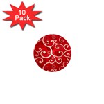 Patterns, Corazones, Texture, Red, 1  Mini Magnet (10 pack) 