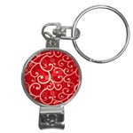 Patterns, Corazones, Texture, Red, Nail Clippers Key Chain