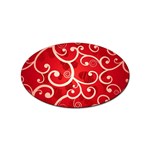 Patterns, Corazones, Texture, Red, Sticker (Oval)