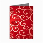 Patterns, Corazones, Texture, Red, Mini Greeting Card