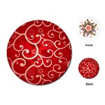 Patterns, Corazones, Texture, Red, Playing Cards Single Design (Round)