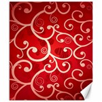 Patterns, Corazones, Texture, Red, Canvas 8  x 10 