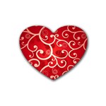 Patterns, Corazones, Texture, Red, Rubber Heart Coaster (4 pack)