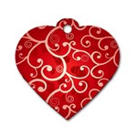 Patterns, Corazones, Texture, Red, Dog Tag Heart (Two Sides)