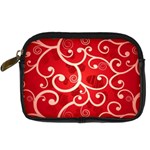 Patterns, Corazones, Texture, Red, Digital Camera Leather Case