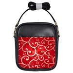 Patterns, Corazones, Texture, Red, Girls Sling Bag